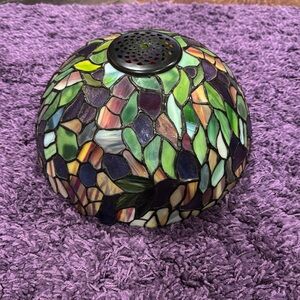 Vintage Tiffany Style Multi Colored Slag/Stained Glass Lamp SHADE ONLY